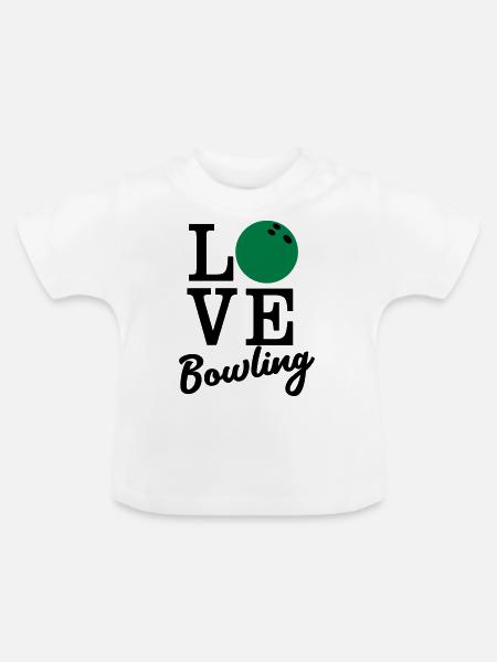 liebe Bowling - Baby Bio-T-Shirt mit Rundhals - Weiß