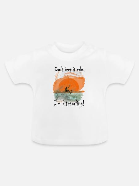 Kitesurfen - Baby Bio-T-Shirt mit Rundhals - Weiß