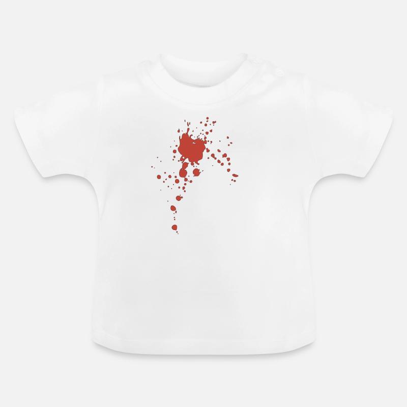Blut Spritzer Klecks Flecken - Baby Bio-T-Shirt mit Rundhals - Weiß