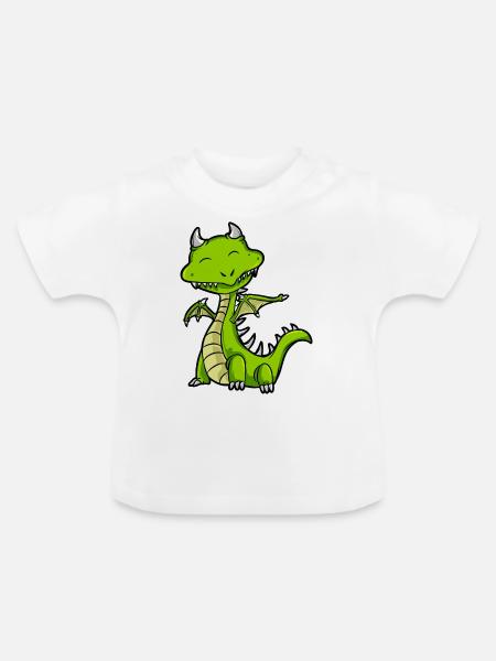 Drache - Baby Bio-T-Shirt mit Rundhals - Weiß