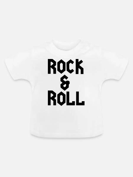 Rock 'n' Roll - Baby Bio-T-Shirt mit Rundhals - Weiß