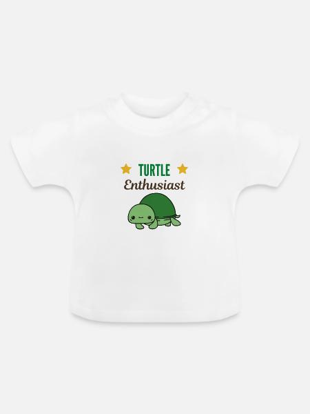 Schildkröten-Enthusiast - Baby Bio-T-Shirt mit Rundhals - Weiß
