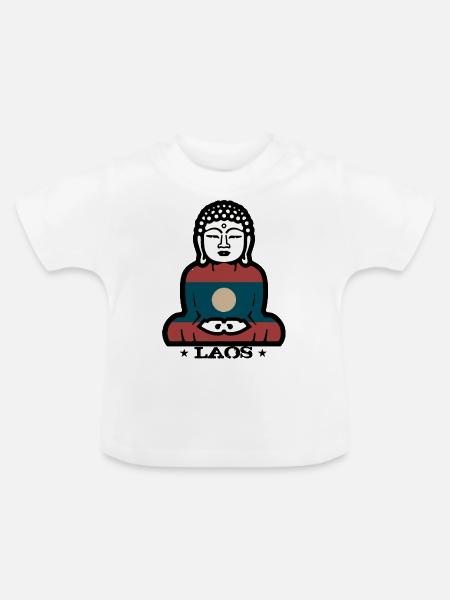 Laos - Baby Bio-T-Shirt mit Rundhals - Weiß