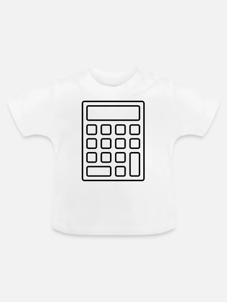 Rechner - Baby Bio-T-Shirt mit Rundhals - Weiß