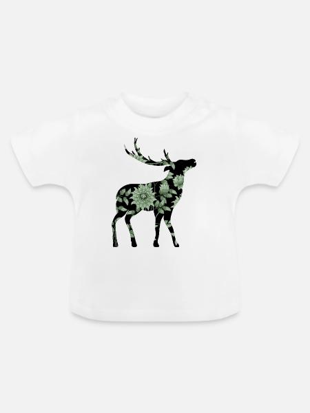 Hirsch - Baby Bio-T-Shirt mit Rundhals - Weiß