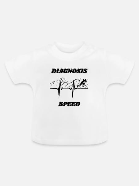 Diagnose Geschwindigkeit - Baby Bio-T-Shirt mit Rundhals - Weiß