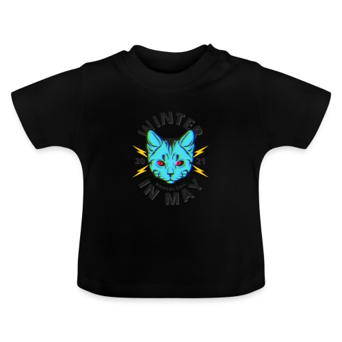 Black cat - Camiseta orgánica para bebé con cuello redondo