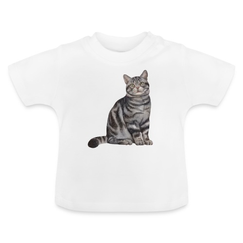 Chat gris Dexter - T-shirt bio col rond Bébé