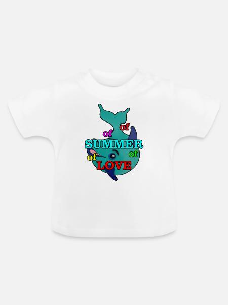 Delfin - Baby Bio-T-Shirt mit Rundhals - Weiß
