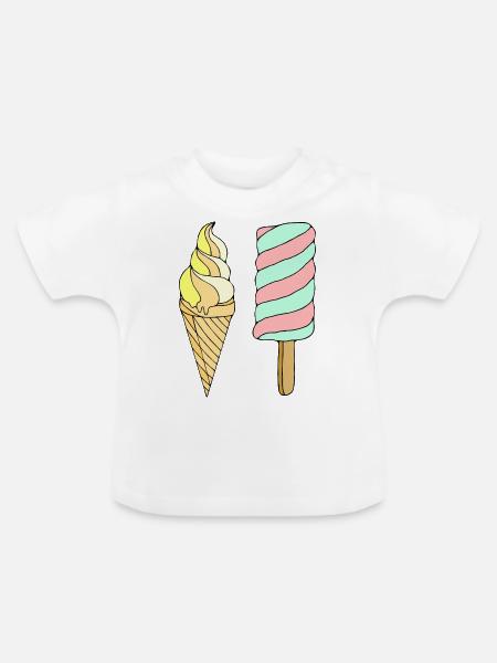 Eis - Baby Bio-T-Shirt mit Rundhals - Weiß