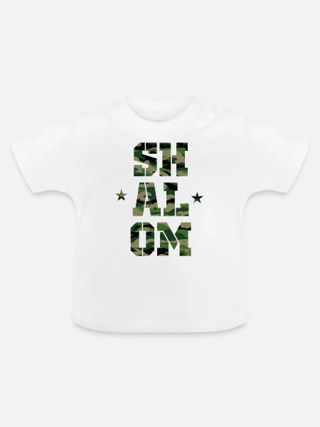 Schalom - Baby Bio-T-Shirt mit Rundhals - Weiß