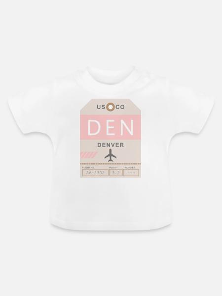 Flughafen Denver 1950 - Baby Bio-T-Shirt mit Rundhals - Weiß