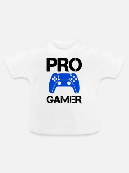 pro gamer - Baby Bio-T-Shirt mit Rundhals - Weiß