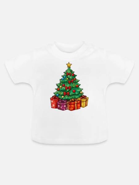 Tannenbaum - Baby Bio-T-Shirt mit Rundhals - Weiß