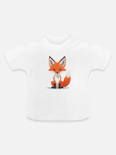 Niedlicher Fuchs - Baby Bio-T-Shirt mit Rundhals - Weiß