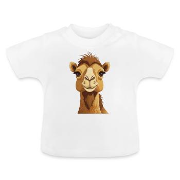Niedliches Kamel - Baby Bio-T-Shirt mit Rundhals - Weiß - Vorne