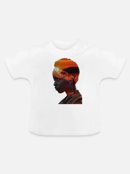 Afrikanische Frau - Baby Bio-T-Shirt mit Rundhals - Weiß