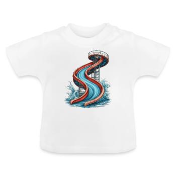 Water slide - Baby Organic T-Shirt with Round Neck - white - Front