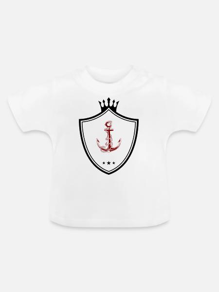 wappen anker - Baby Bio-T-Shirt mit Rundhals - Weiß