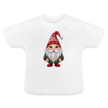 Gnome, gobelin ou gnome pour Noël - T-shirt bio col rond Bébé - blanc - Devant
