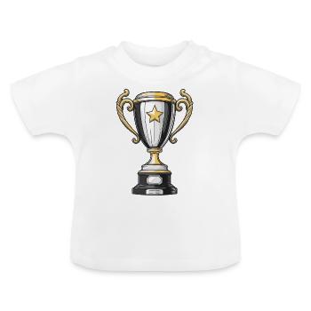 Cup for the winner - Baby Organic T-Shirt with Round Neck - white - Front