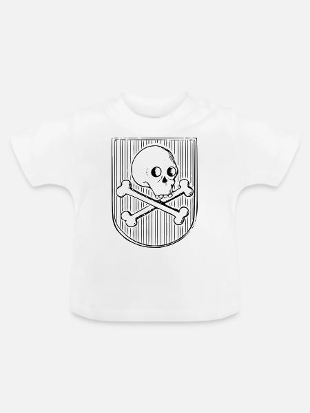 Schädel und Knochen - Baby Bio-T-Shirt mit Rundhals - Weiß