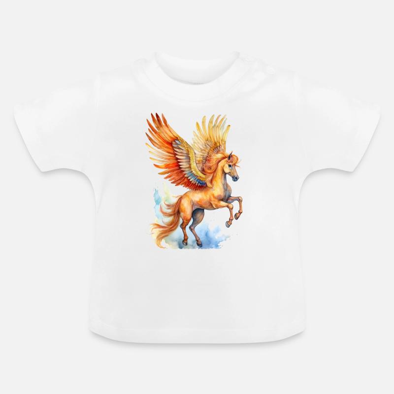 Pégase - T-shirt bio col rond Bébé - blanc