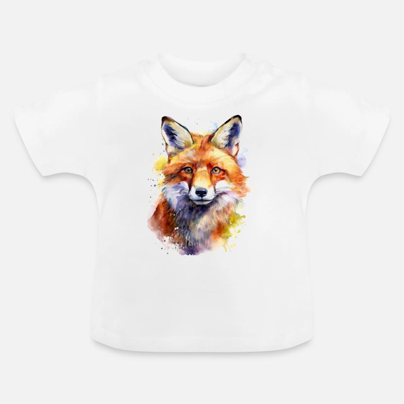 Renard - T-shirt bio col rond Bébé - blanc