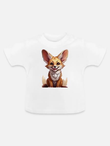 Fennek - Baby Bio-T-Shirt mit Rundhals - Weiß