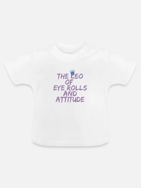 Geschäftsführer von Eye Roll - Baby Bio-T-Shirt mit Rundhals - Weiß