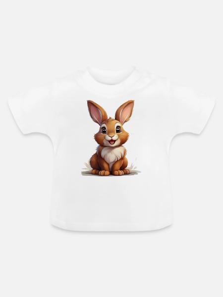 Niedlicher Hase oder süßes Kaninchen - Ekologisk T-shirt med rund hals baby - vit