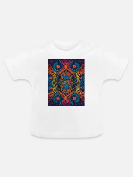 Abstrakte Symmetrie - Baby Bio-T-Shirt mit Rundhals - Weiß