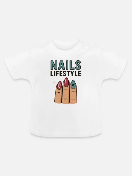 Nails Lifestyle - Baby Bio-T-Shirt mit Rundhals - Weiß