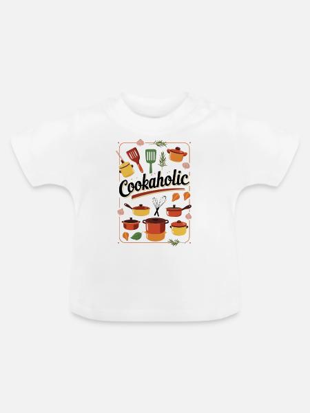 Koch kochen Essen Geschenk - Baby Bio-T-Shirt mit Rundhals - Weiß