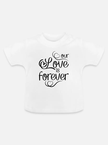 Love - Baby Bio-T-Shirt mit Rundhals - Weiß