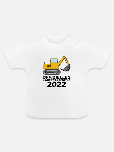 Kindergarten Kind Bagger Schule Einschulung 2022 - Baby Bio-T-Shirt mit Rundhals - Weiß