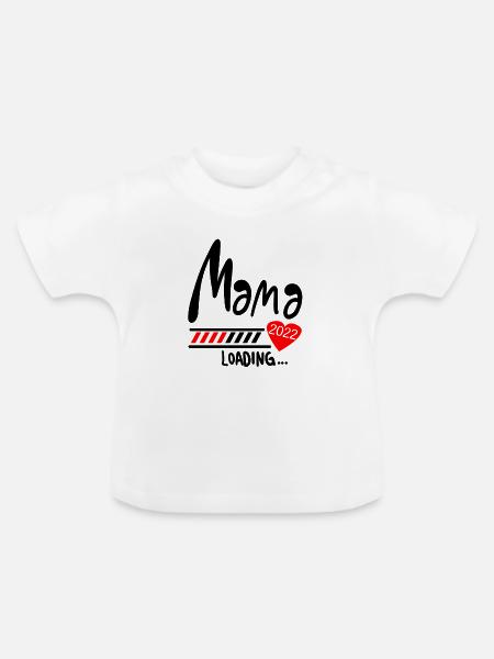 Mama Loading 2022 - Baby Bio-T-Shirt mit Rundhals - Weiß