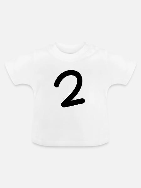 2 Schwarz - Baby Bio-T-Shirt mit Rundhals - Weiß