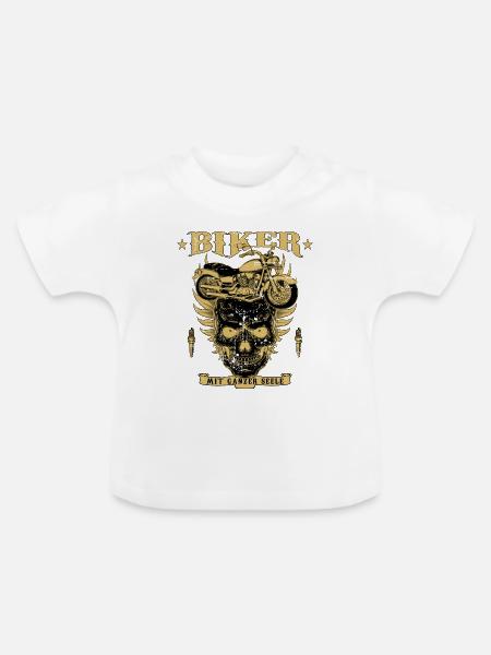 Motorradfahrer - Baby Bio-T-Shirt mit Rundhals - Weiß