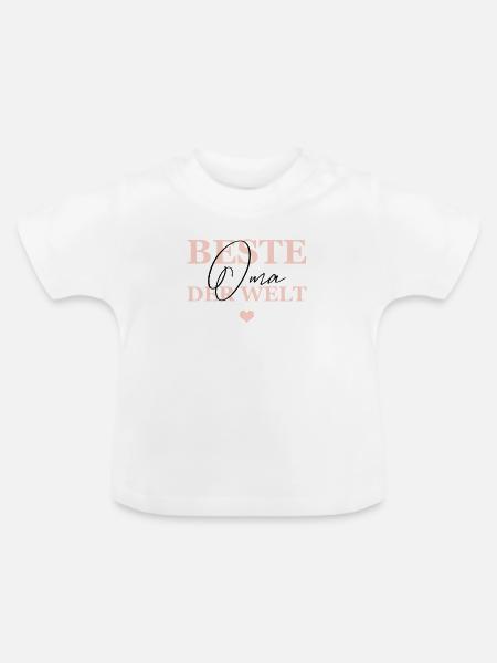 Beste Oma Der Welt - Baby Bio-T-Shirt mit Rundhals - Weiß
