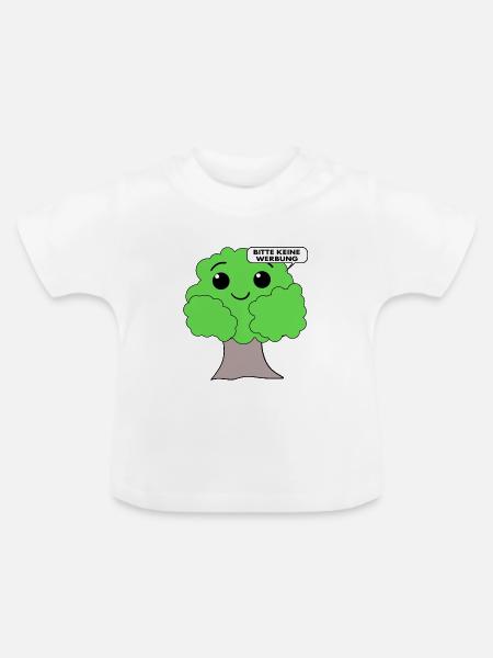 Briefkasten Aufkleber Bitte keine Werbung - Baby Bio-T-Shirt mit Rundhals - Weiß