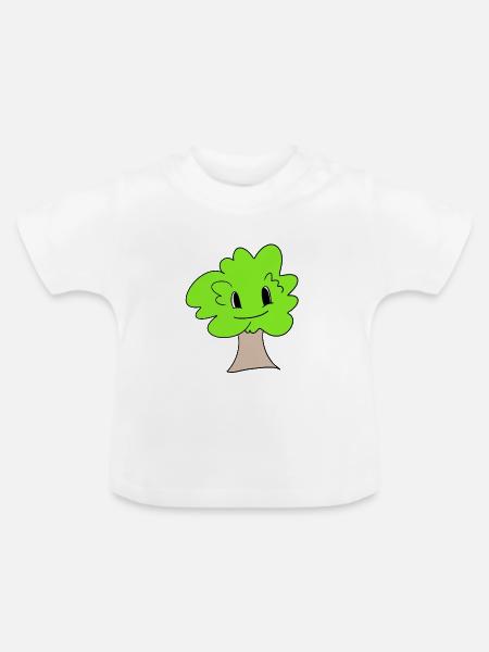 Baum - Baby Bio-T-Shirt mit Rundhals - Weiß