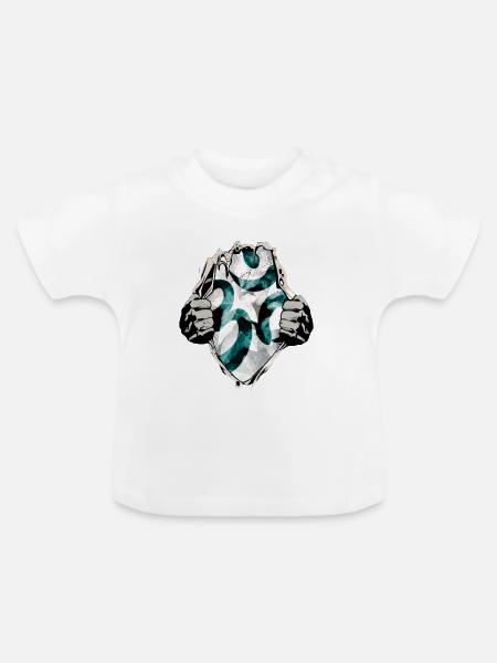 Om unterm Shirt - Baby Bio-T-Shirt mit Rundhals - Weiß