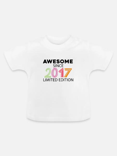 Fantastisch seit 2017 - Jahrgang 2017 - Baby Bio-T-Shirt mit Rundhals - Weiß