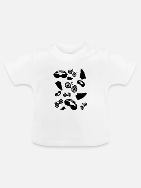 Triathlon Symbole - Baby Bio-T-Shirt mit Rundhals - Weiß