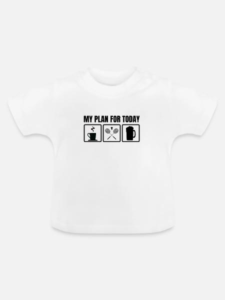 Plan für heute - Baby Bio-T-Shirt mit Rundhals - Weiß