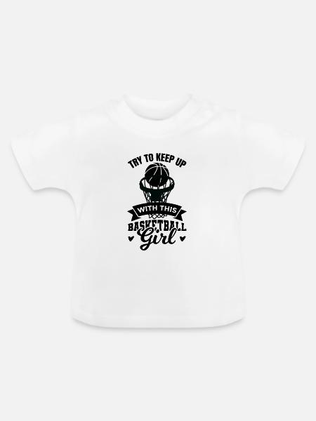Basketballerin - Baby Bio-T-Shirt mit Rundhals - Weiß