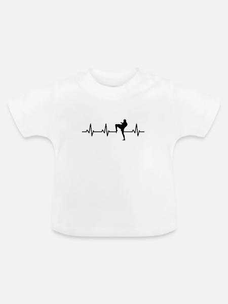 Kickboxer Herzlinie - Baby Bio-T-Shirt mit Rundhals - Weiß