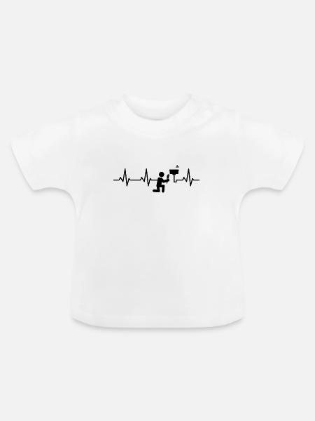 Klempner Herzklopfen - Baby Bio-T-Shirt mit Rundhals - Weiß