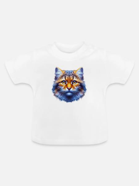 Katze - Baby Bio-T-Shirt mit Rundhals - Weiß